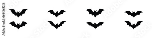 Bat Silhouette Vector Illustration for Wildlife and Nocturnal Animal Design