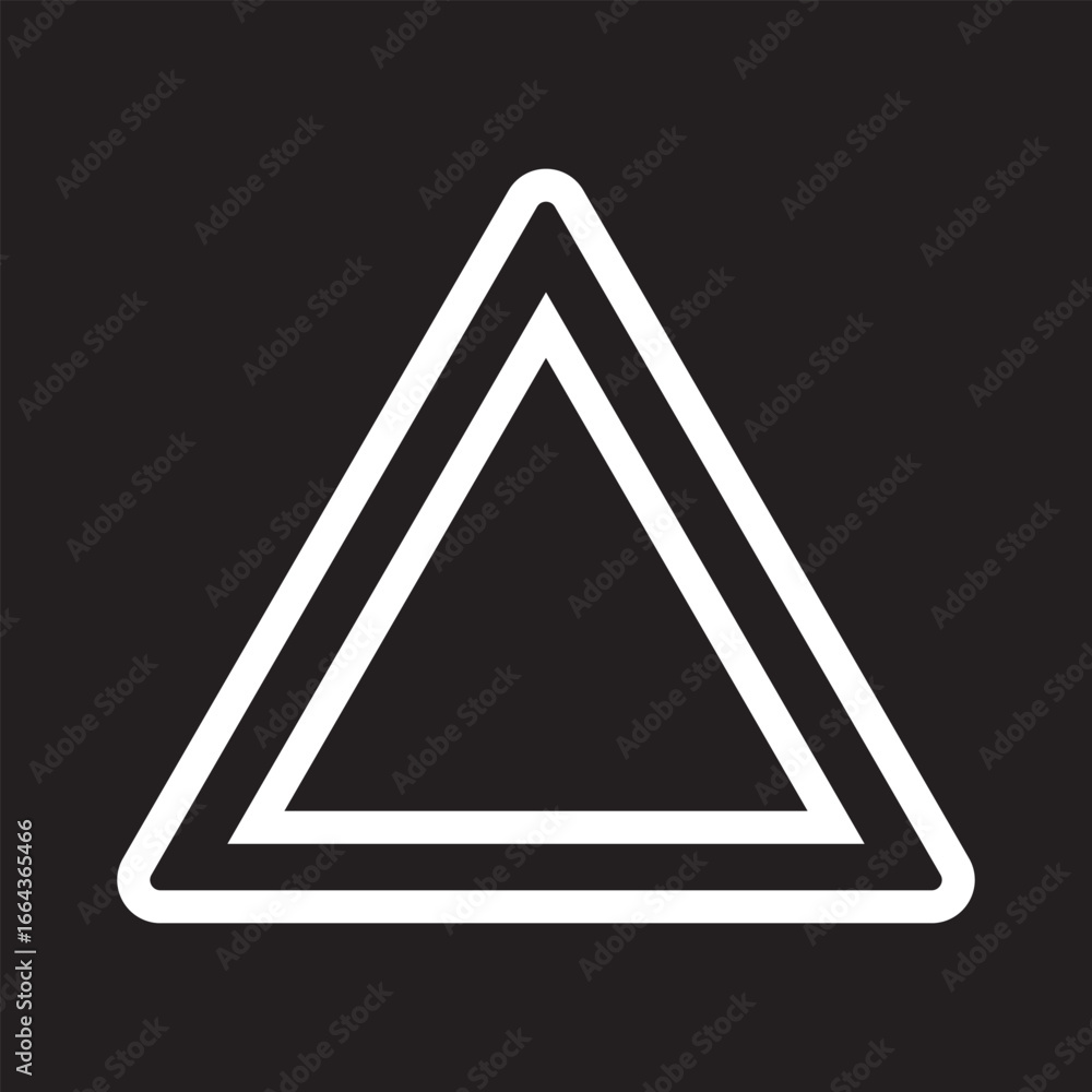 Triangle silhouette icon with rounded corners. Triangle shape. Vector. Triangle silhouette icon with rounded corners. Triangle shape. Vector.