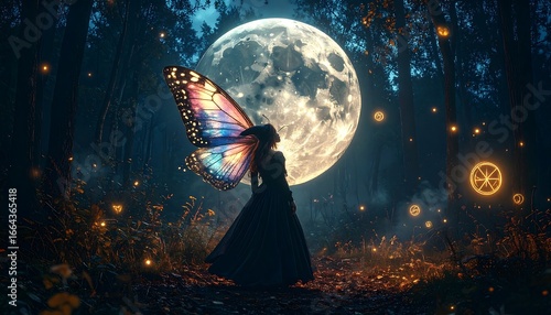 Fairy in Forest at Night