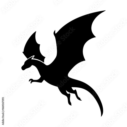 dragon-flying-silhouette fantasy mythical creature monster monster freedom powerful