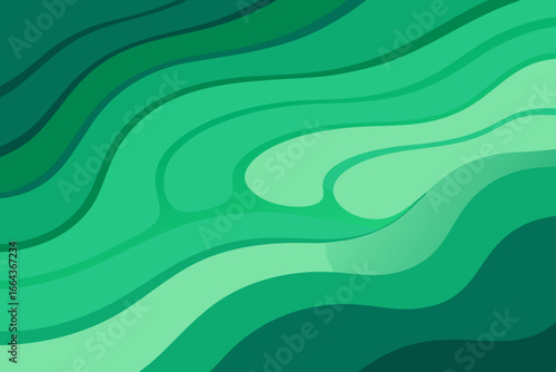 Abstract flowing waves of various green shades create a soothing organic background