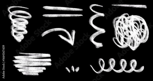 Pack of Animated Hand Drawn Lines and Scribbles Elements, Highlighter, Doodle marker for selecting text. Doodle loop animation with Alpha channel.