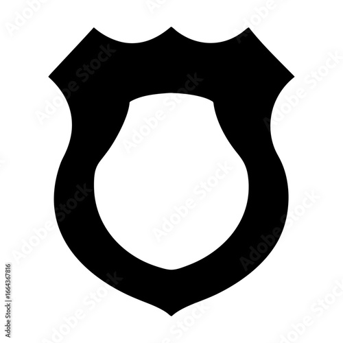 silhouette-police-badge-icon law cop security symbol crime officer government