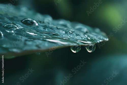 Wallpaper Mural Closeup View Of Water Droplets On A Leaf Torontodigital.ca