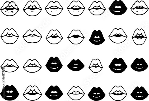 lips icons set
