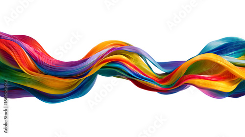 Vibrant, flowing waves of rainbow colors create a dynamic and joyful abstract design.