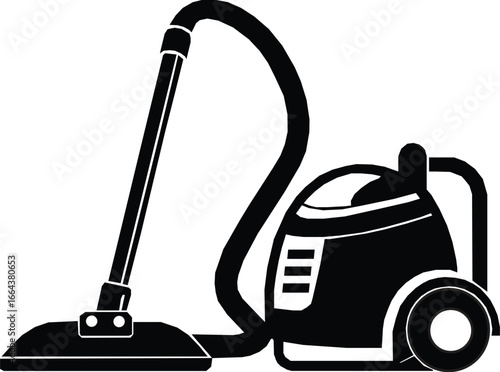vacuum cleaner line art silhouette vector illustration. On white background.