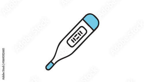 Vector Digital Thermometer Vector Illustration for Healthcare and Medical Concepts - Essential Device for Body Temperature Measurement and Fever Monitoring Icon