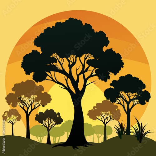 silhouette of a tree