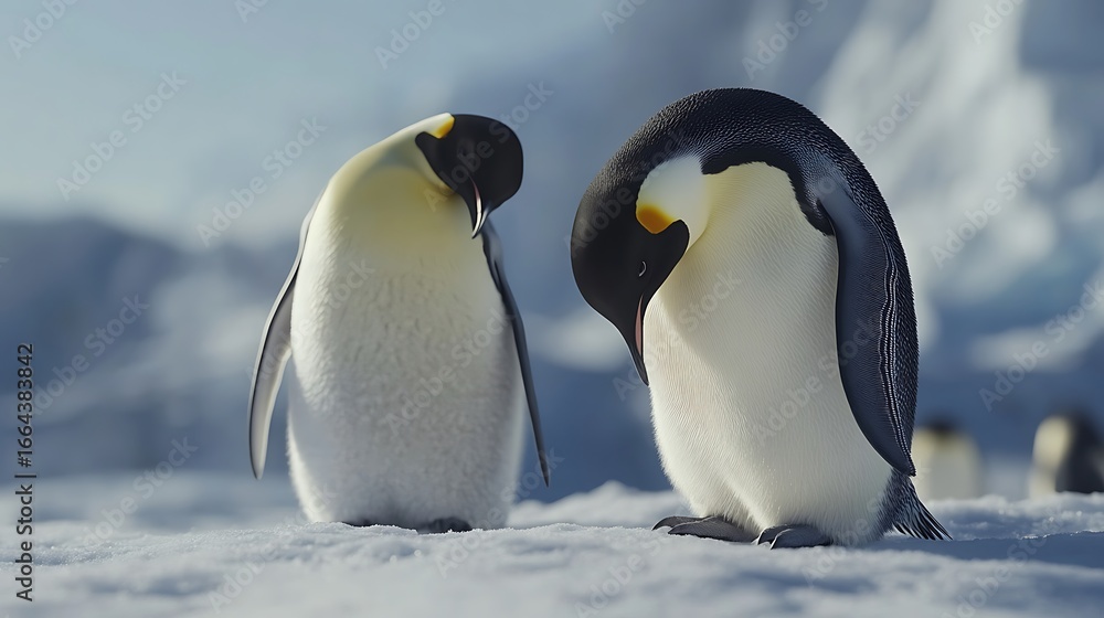 Obraz premium Emperor penguins on ice