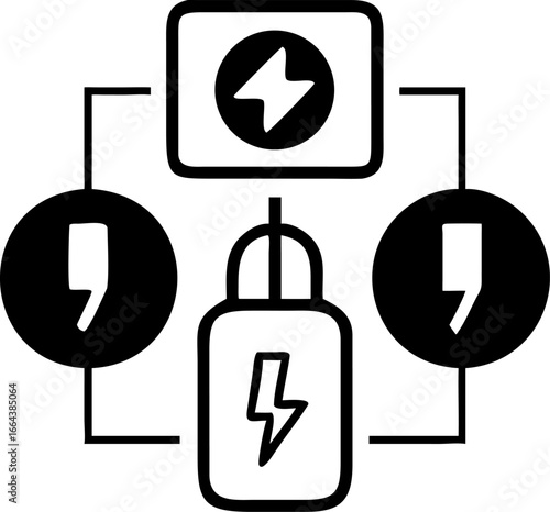 Conceptual illustration depicting a robust energy transmission system, symbolizing efficient data flow and power distribution across interconnected devices.