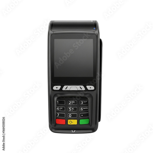 Modern payment terminal device for secure transactions and retail business technology transparent background