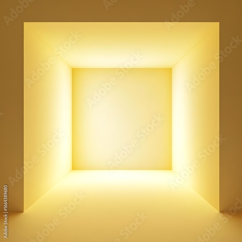 Empty luminous yellow box
