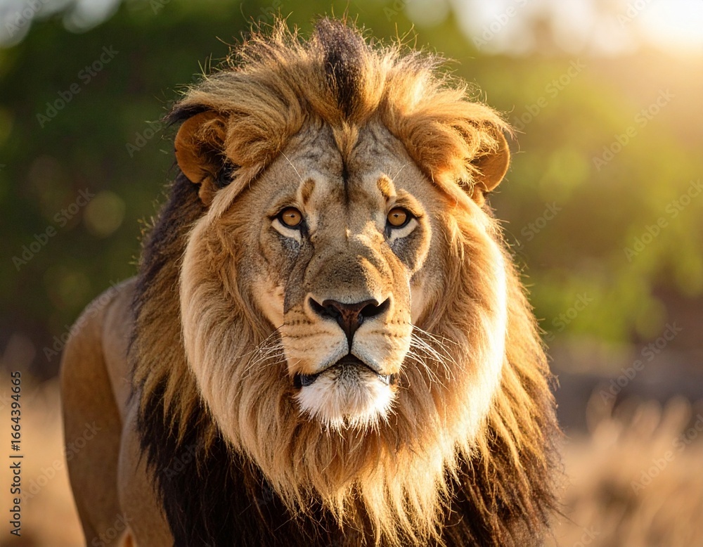 Fototapeta premium Majestic lion in natural habitat