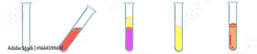 Science Laboratory Test Tube Clipart PNG with Colorful Liquids