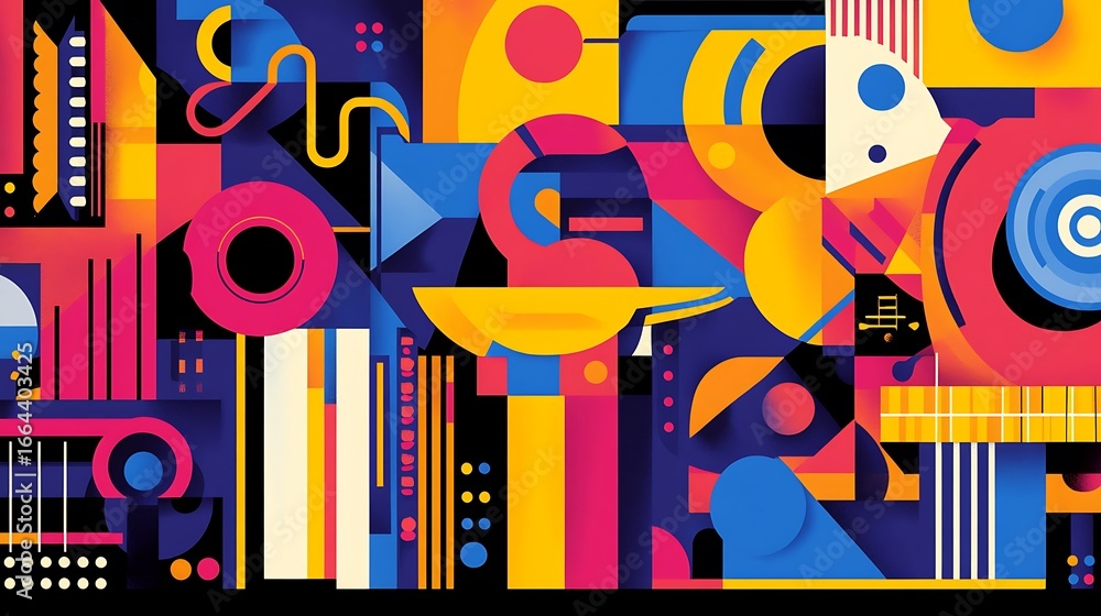 Obraz premium Abstract vibrant musical collage