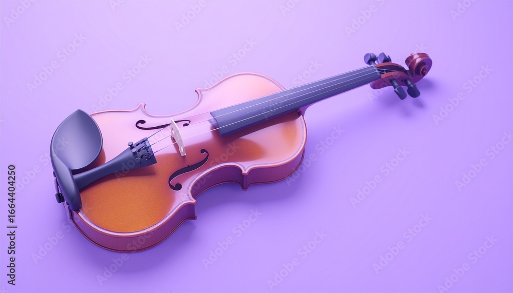 Obraz premium violin on purple background 
