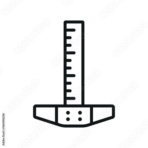 Carpenter square icon in line style for geometry, drawing, and architect visuals.