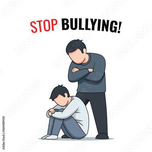 bullying concept vector character, stop bullying illustration