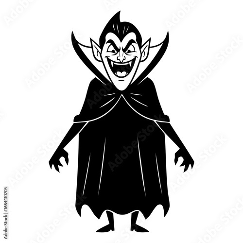Vampire flat Illustration for Halloween and Gothic Themes