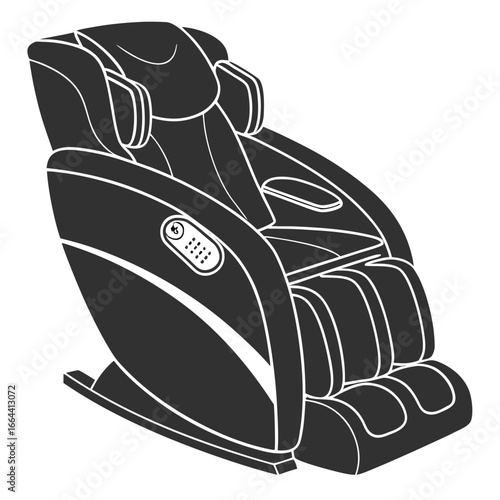 Modern massage chair with control panel and footrest