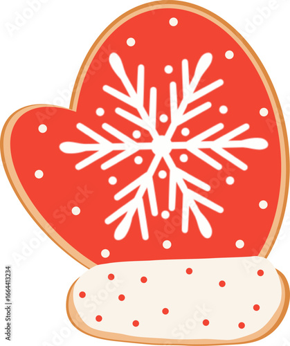 Christmas gingerbread cookies in flat cartoon style.