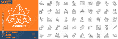 Collection of Accident line icons