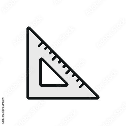 T-square icon in outline with color for drafting, education, and technical content.