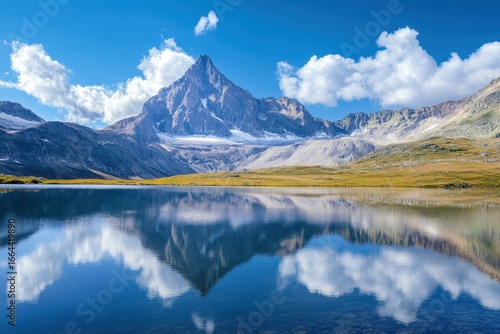 Wallpaper Mural jagged peak reflected in a high mountain reservoir Torontodigital.ca