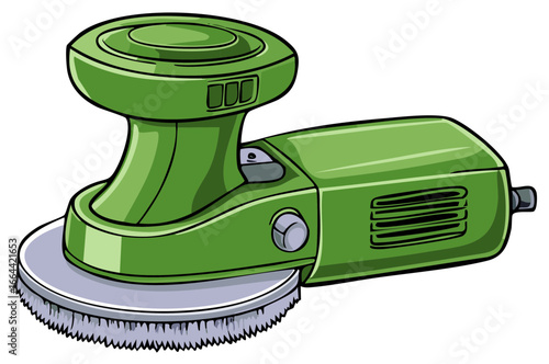 Green Power Scrubber Machine for Floor Cleaning and Maintenance Supplies Illustration
