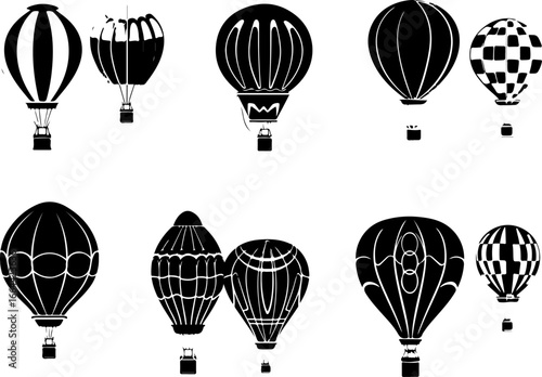 "Vintage Hot Air Balloon Silhouettes Collection"