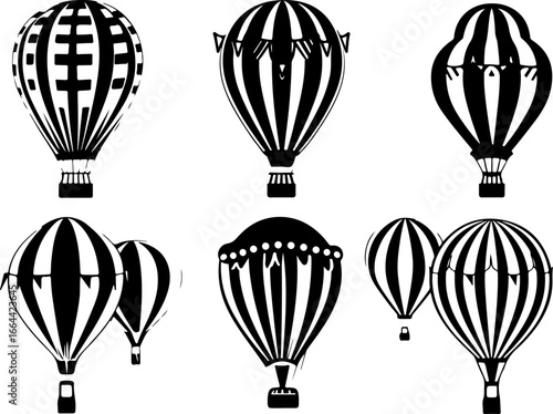 "Vintage Hot Air Balloon Silhouettes Collection"