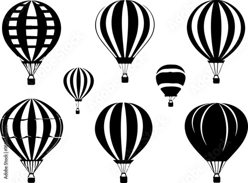 "Vintage Hot Air Balloon Silhouettes Collection"