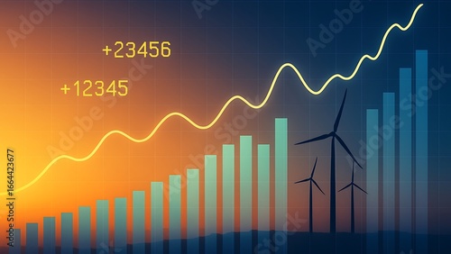 business graph with arrow