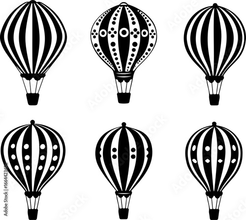 "Vintage Hot Air Balloon Silhouettes Collection"