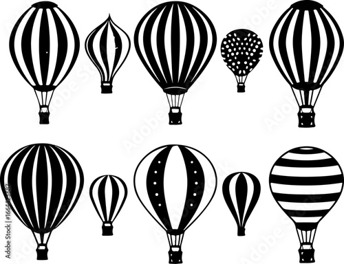 "Vintage Hot Air Balloon Silhouettes Collection"
