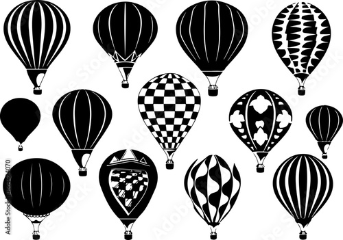 "Vintage Hot Air Balloon Silhouettes Collection"