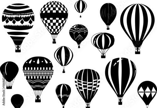 "Vintage Hot Air Balloon Silhouettes Collection"