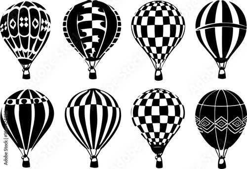 "Vintage Hot Air Balloon Silhouettes Collection"