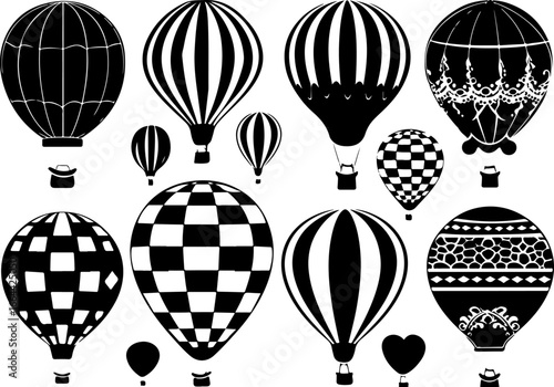 "Vintage Hot Air Balloon Silhouettes Collection"
