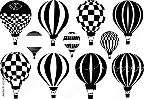 "Vintage Hot Air Balloon Silhouettes Collection"