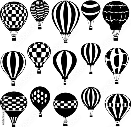 "Vintage Hot Air Balloon Silhouettes Collection"