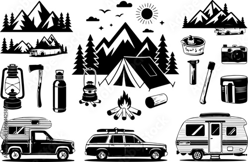 "Stylized Set of Modern Boats and Yachts Vector Illustration"