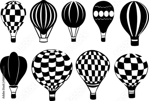 "Vintage Hot Air Balloon Silhouettes Collection"