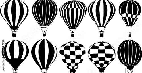 "Vintage Hot Air Balloon Silhouettes Collection"