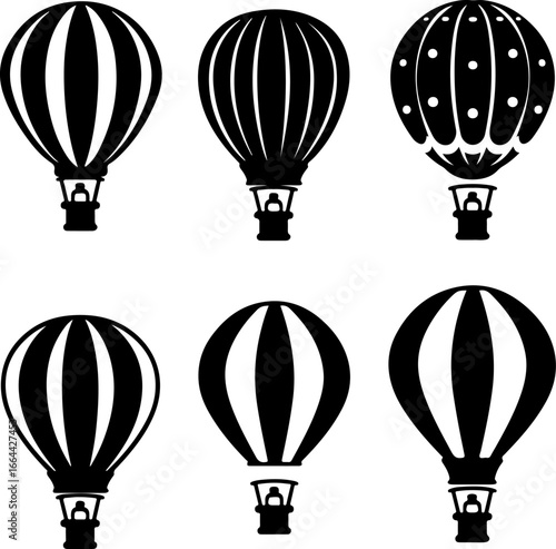 "Vintage Hot Air Balloon Silhouettes Collection"