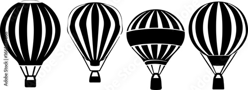 "Vintage Hot Air Balloon Silhouettes Collection"