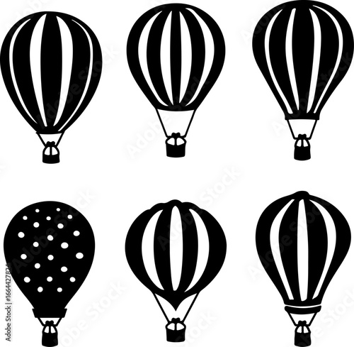 "Vintage Hot Air Balloon Silhouettes Collection"