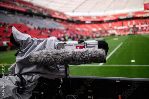 Broadcaster, camera, of The match of Bundesliga 