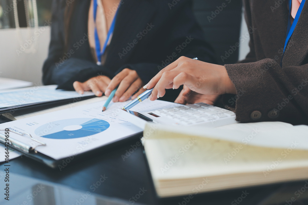 Fototapeta premium Success, audience with an applause and in a business meeting at work with a lens flare together. Achievement or celebration, motivation and businesspeople clapping hands for good news or support